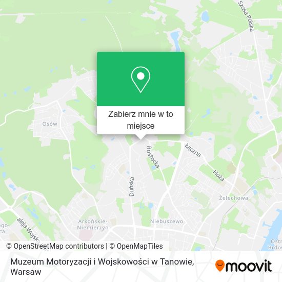 Mapa Muzeum Motoryzacji i Wojskowości w Tanowie