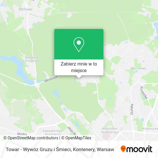 Mapa Towar - Wywóz Gruzu i Śmieci, Kontenery