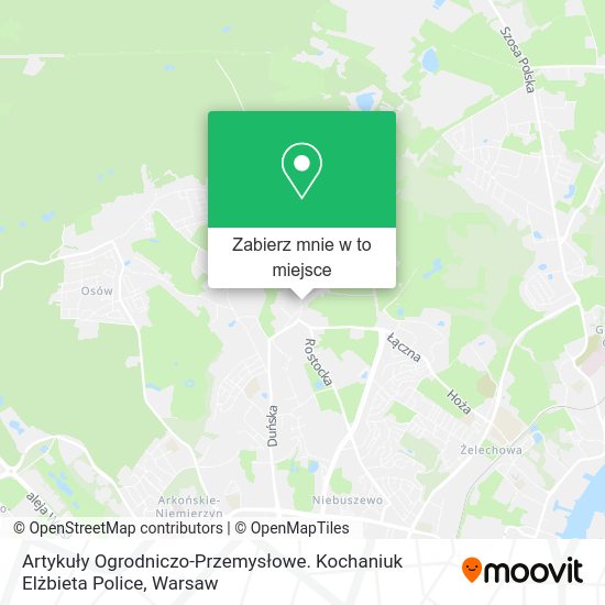 Mapa Artykuły Ogrodniczo-Przemysłowe. Kochaniuk Elżbieta Police