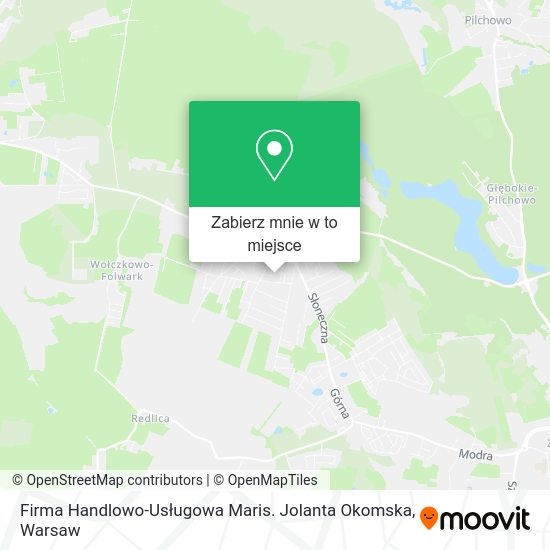 Mapa Firma Handlowo-Usługowa Maris. Jolanta Okomska