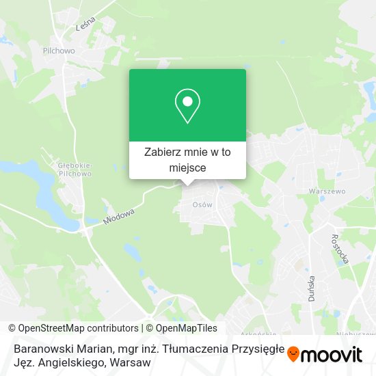 Mapa Baranowski Marian, mgr inż. Tłumaczenia Przysięgłe Jęz. Angielskiego