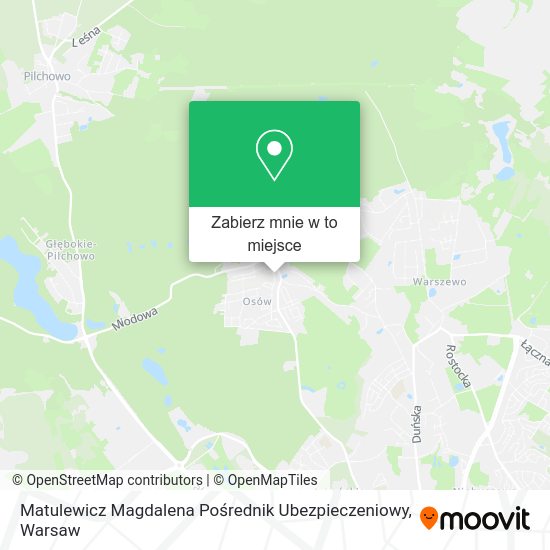 Mapa Matulewicz Magdalena Pośrednik Ubezpieczeniowy