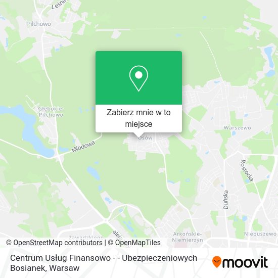 Mapa Centrum Usług Finansowo - - Ubezpieczeniowych Bosianek