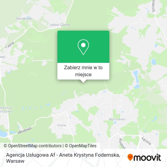 Mapa Agencja Usługowa Af - Aneta Krystyna Fodemska