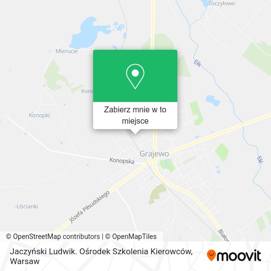 Mapa Jaczyński Ludwik. Ośrodek Szkolenia Kierowców