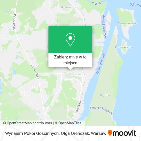 Mapa Wynajem Pokoi Gościnnych. Olga Oreńczak