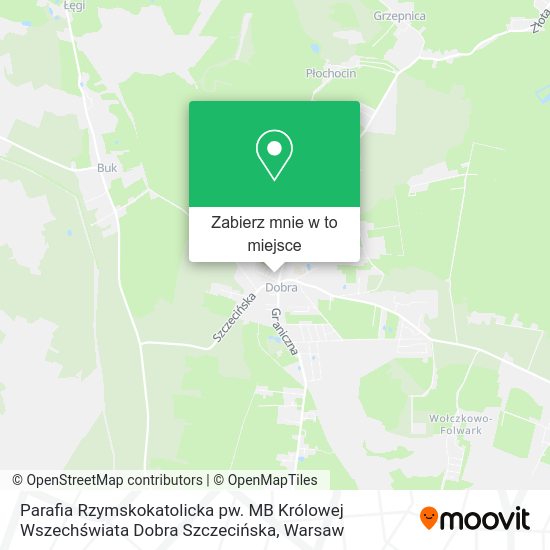 Mapa Parafia Rzymskokatolicka pw. MB Królowej Wszechświata Dobra Szczecińska