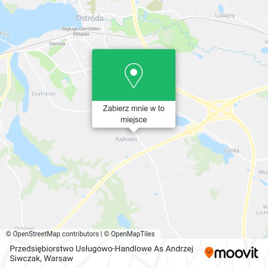 Mapa Przedsiębiorstwo Usługowo-Handlowe As Andrzej Siwczak