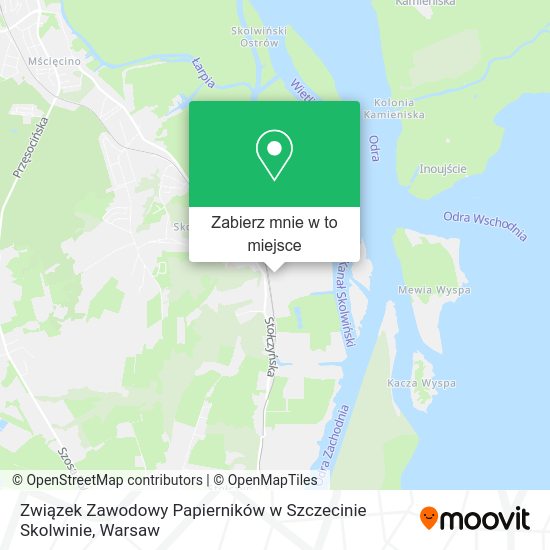 Mapa Związek Zawodowy Papierników w Szczecinie Skolwinie