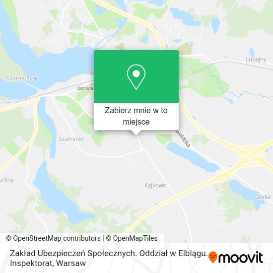 Mapa Zakład Ubezpieczeń Społecznych. Oddział w Elblągu. Inspektorat