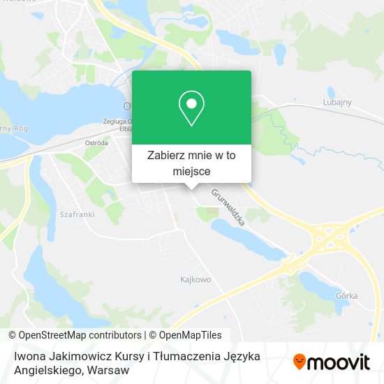 Mapa Iwona Jakimowicz Kursy i Tłumaczenia Języka Angielskiego