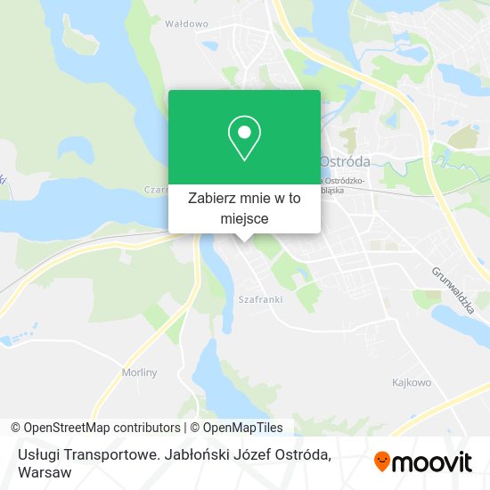 Mapa Usługi Transportowe. Jabłoński Józef Ostróda