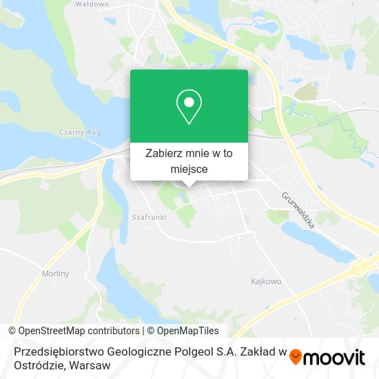 Mapa Przedsiębiorstwo Geologiczne Polgeol S.A. Zakład w Ostródzie