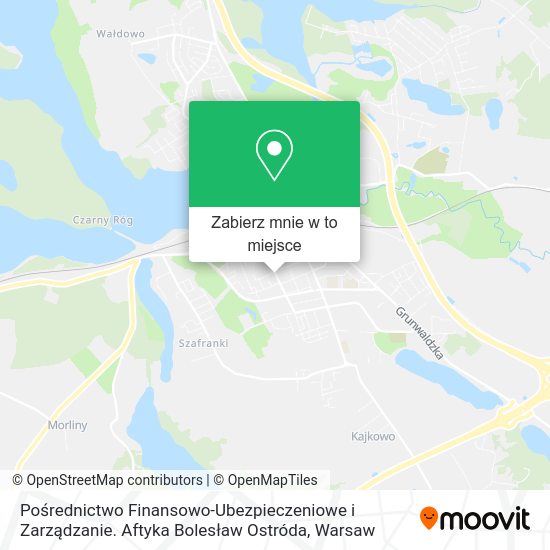 Mapa Pośrednictwo Finansowo-Ubezpieczeniowe i Zarządzanie. Aftyka Bolesław Ostróda