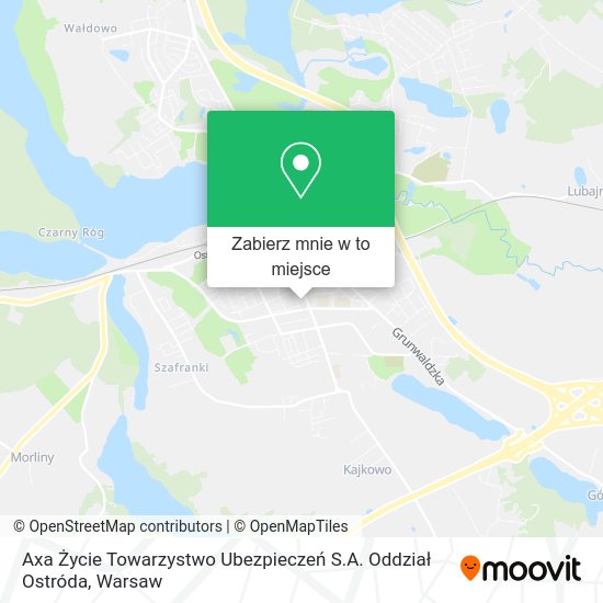 Mapa Axa Życie Towarzystwo Ubezpieczeń S.A. Oddział Ostróda