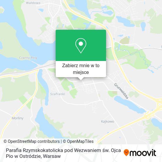 Mapa Parafia Rzymskokatolicka pod Wezwaniem św. Ojca Pio w Ostródzie