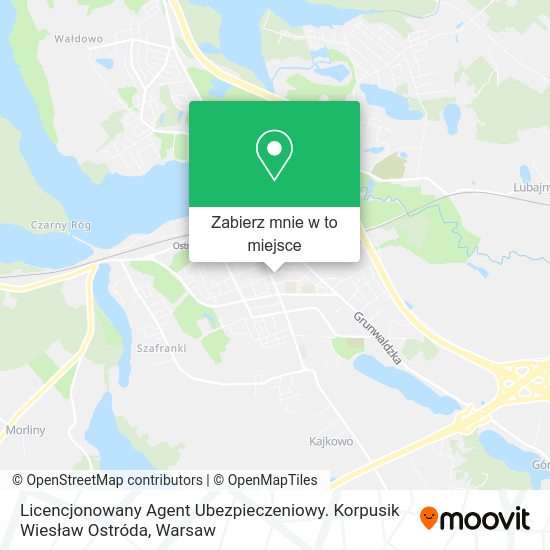 Mapa Licencjonowany Agent Ubezpieczeniowy. Korpusik Wiesław Ostróda