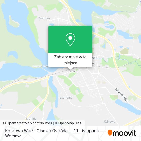 Mapa Kolejowa Wieża Ciśnień Ostróda Ul.11 Listopada