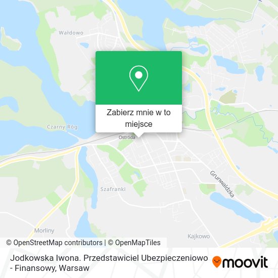 Mapa Jodkowska Iwona. Przedstawiciel Ubezpieczeniowo - Finansowy