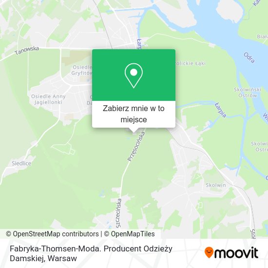 Mapa Fabryka-Thomsen-Moda. Producent Odzieży Damskiej