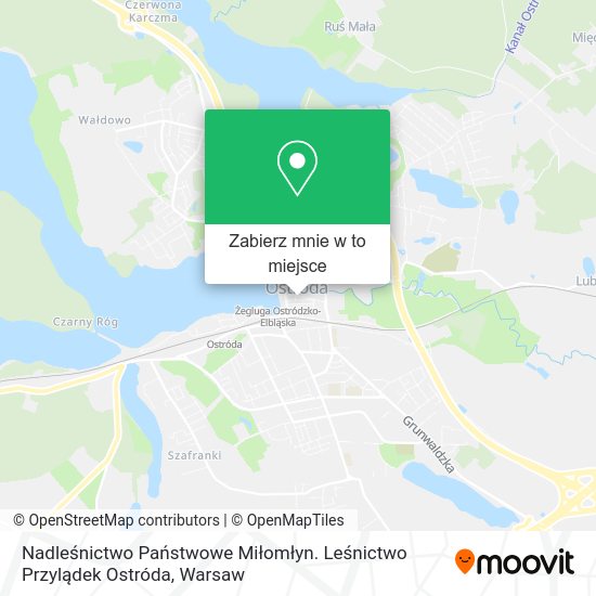 Mapa Nadleśnictwo Państwowe Miłomłyn. Leśnictwo Przylądek Ostróda