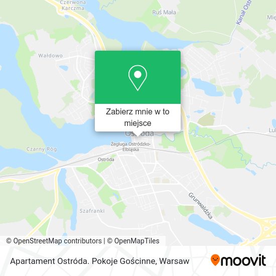 Mapa Apartament Ostróda. Pokoje Gościnne