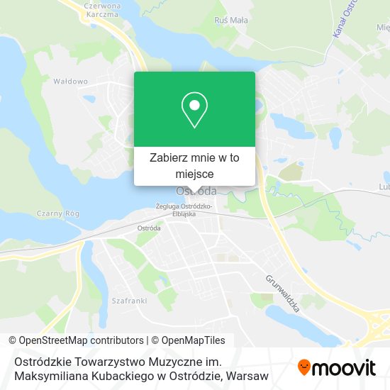 Mapa Ostródzkie Towarzystwo Muzyczne im. Maksymiliana Kubackiego w Ostródzie