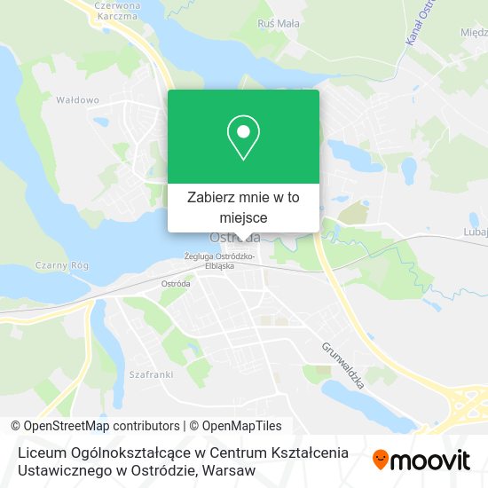 Mapa Liceum Ogólnokształcące w Centrum Kształcenia Ustawicznego w Ostródzie