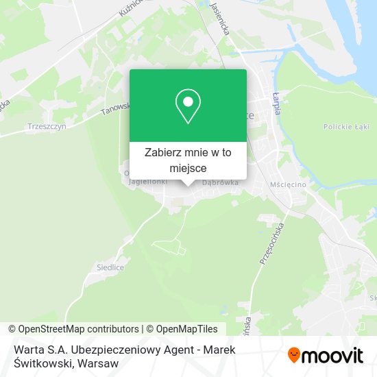 Mapa Warta S.A. Ubezpieczeniowy Agent - Marek Świtkowski