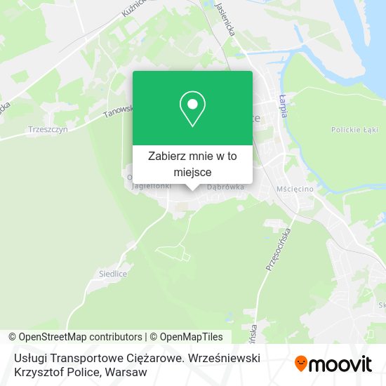 Mapa Usługi Transportowe Ciężarowe. Wrześniewski Krzysztof Police