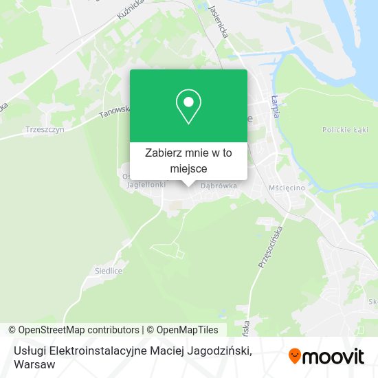 Mapa Usługi Elektroinstalacyjne Maciej Jagodziński