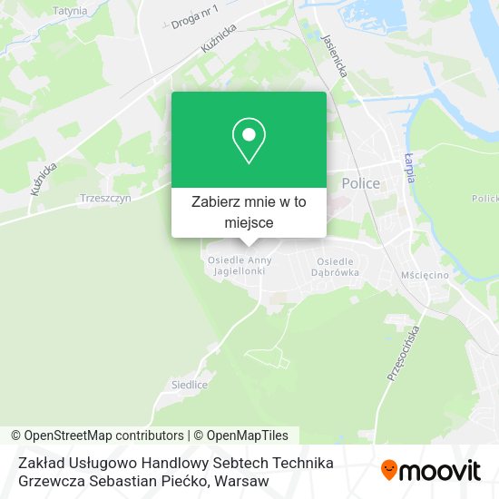 Mapa Zakład Usługowo Handlowy Sebtech Technika Grzewcza Sebastian Piećko