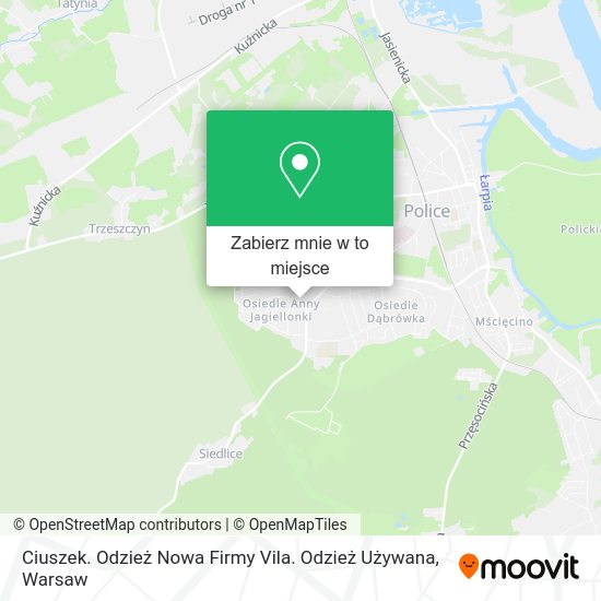 Mapa Ciuszek. Odzież Nowa Firmy Vila. Odzież Używana