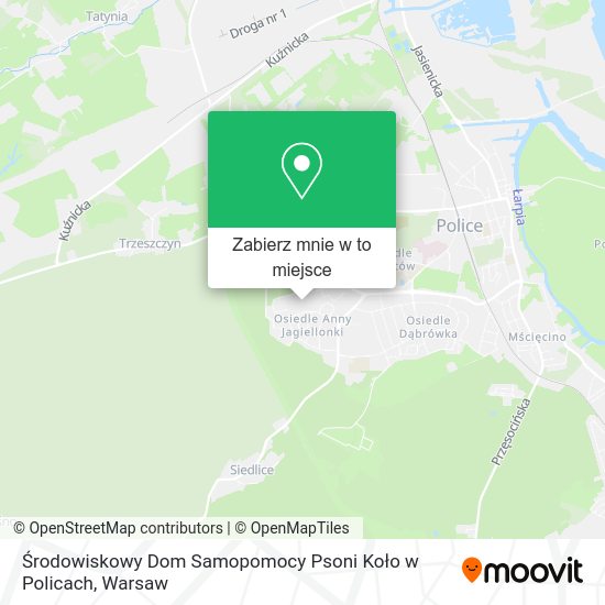 Mapa Środowiskowy Dom Samopomocy Psoni Koło w Policach