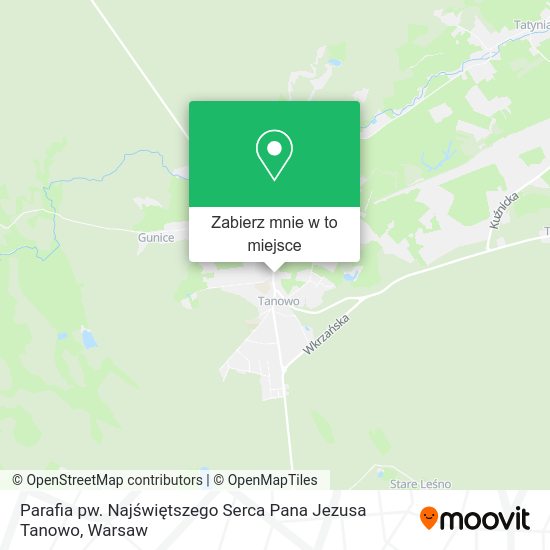 Mapa Parafia pw. Najświętszego Serca Pana Jezusa Tanowo