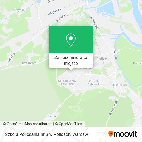 Mapa Szkoła Policealna nr 3 w Policach