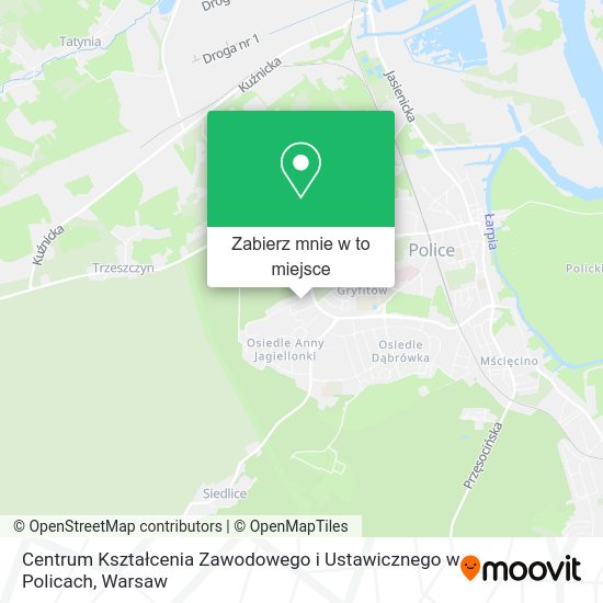 Mapa Centrum Kształcenia Zawodowego i Ustawicznego w Policach