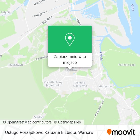 Mapa Usługo Porządkowe Kałużna Elżbieta