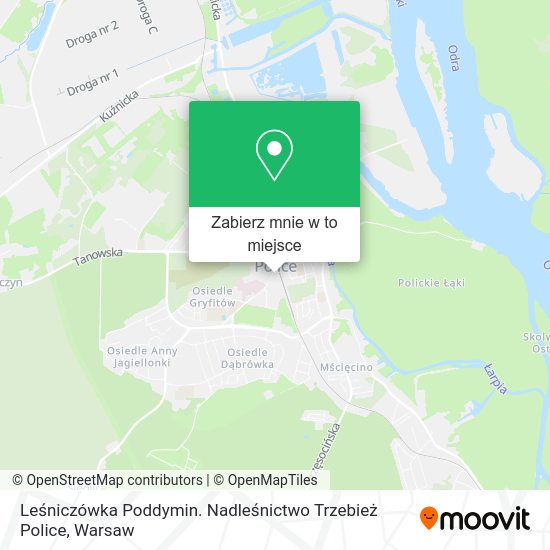 Mapa Leśniczówka Poddymin. Nadleśnictwo Trzebież Police