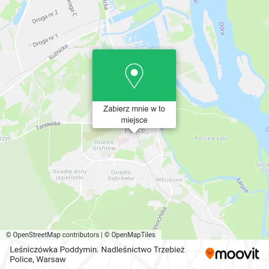Mapa Leśniczówka Poddymin. Nadleśnictwo Trzebież Police