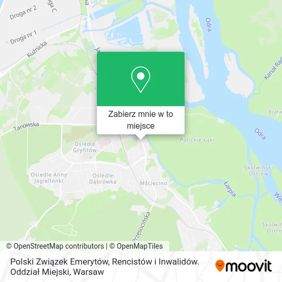 Mapa Polski Związek Emerytów, Rencistów i Inwalidów. Oddział Miejski