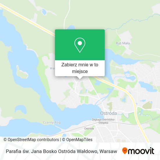 Mapa Parafia św. Jana Bosko Ostróda Wałdowo