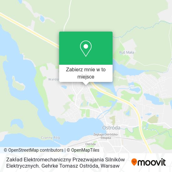 Mapa Zakład Elektromechaniczny Przezwajania Silników Elektrycznych. Gehrke Tomasz Ostróda