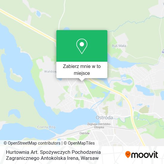 Mapa Hurtownia Art. Spożywczych Pochodzenia Zagranicznego Antokolska Irena