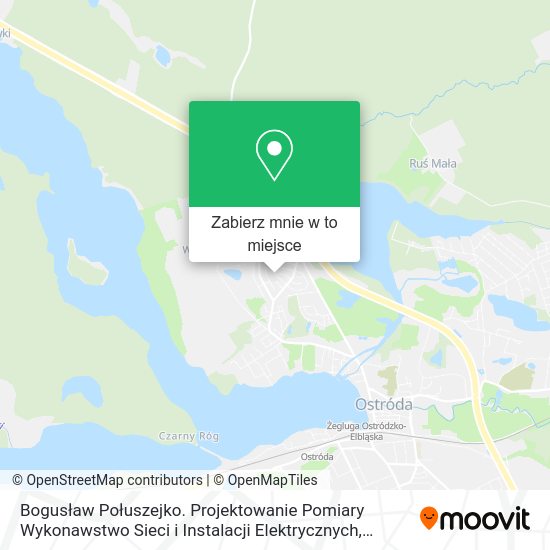 Mapa Bogusław Połuszejko. Projektowanie Pomiary Wykonawstwo Sieci i Instalacji Elektrycznych