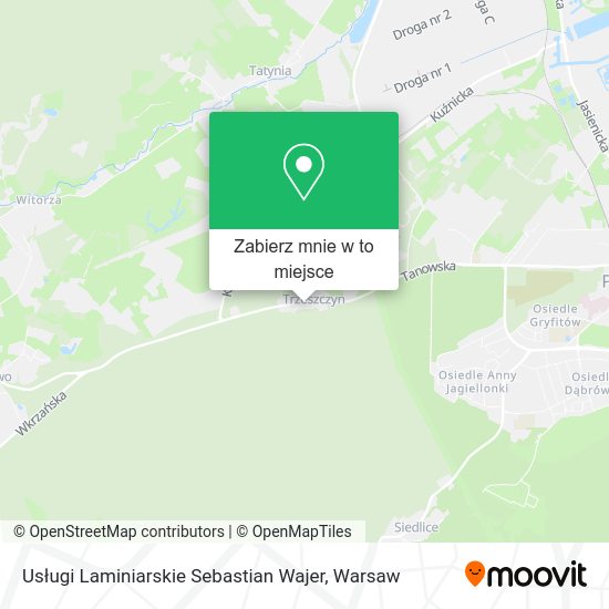 Mapa Usługi Laminiarskie Sebastian Wajer