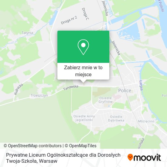 Mapa Prywatne Liceum Ogólnokształcące dla Dorosłych Twoja-Szkoła