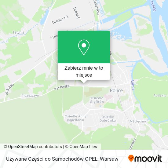 Mapa Używane Części do Samochodów OPEL