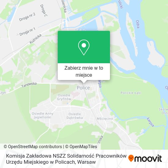 Mapa Komisja Zakładowa NSZZ Solidarność Pracowników Urzędu Miejskiego w Policach