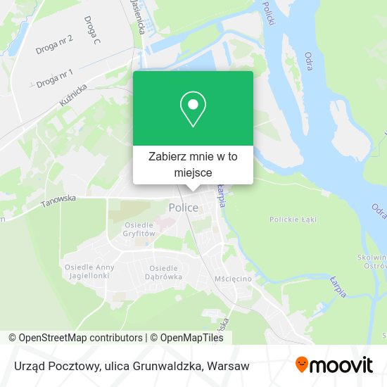 Mapa Urząd Pocztowy, ulica Grunwaldzka